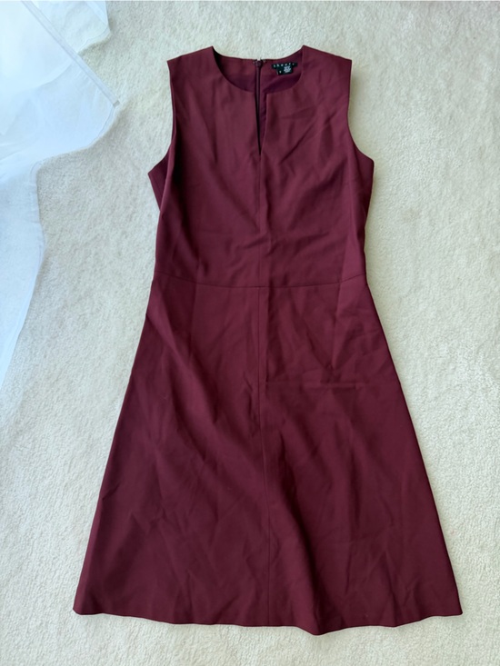 Theory Dresses & Skirts - Theory Wool Sleeveless Burgundy A-Line Dress